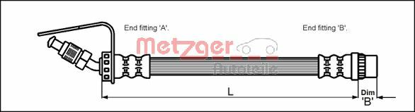 Brake Hose - 4114761 METZGER