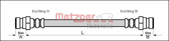 Brake Hose - 4118427 METZGER