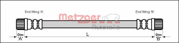 Brake Hose - 4111152 METZGER