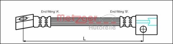 Brake Hose - 4112811 METZGER