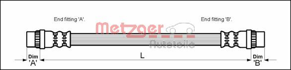 Brake Hose - 4118573 METZGER