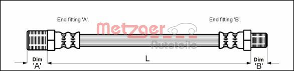 Brake Hose - 4115148 METZGER