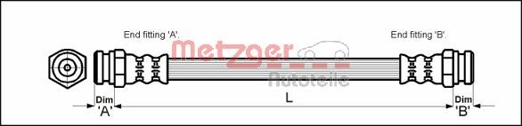 Flessibile del freno - 4114702 METZGER