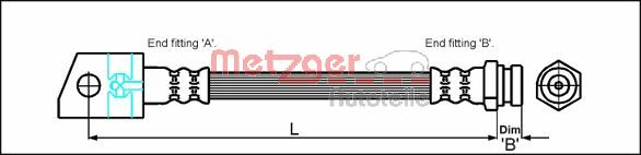 stabdžių žarnelė - 4114749 METZGER