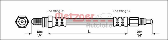 Тормозной шланг - 4114804 METZGER