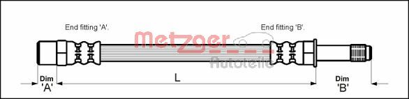 Brake Hose - 4110048 METZGER