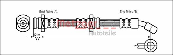 Brake Hose - 4110073 METZGER