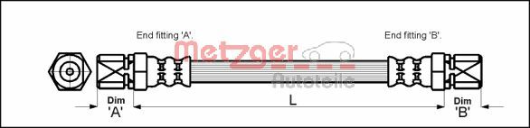 Brake Hose - 4111353 METZGER
