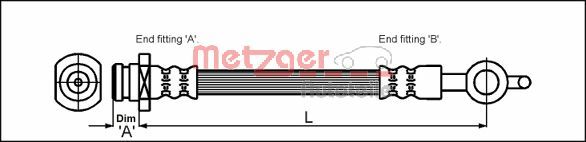 Brake Hose - 4112832 METZGER