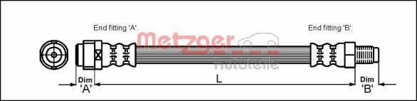 Flessibile del freno - 4110574 METZGER
