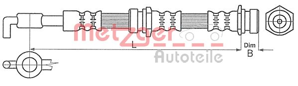 Flessibile del freno - 4114057 METZGER