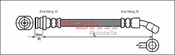 Brake Hose - 4110072 METZGER