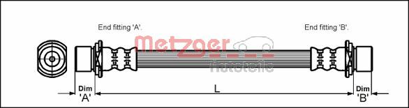 Brake Hose - 4111431 METZGER