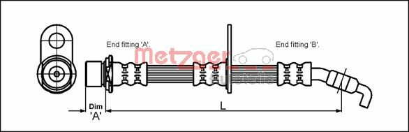 Flessibile del freno - 4112199 METZGER
