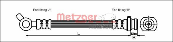 Brake Hose - 4111975 METZGER