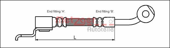 Brake Hose - 4113522 METZGER