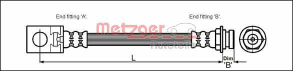 Flessibile del freno - 4113524 METZGER