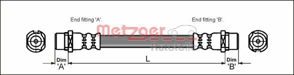 Brake Hose - 4112824 METZGER