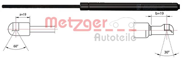 Gas Spring, boot-/cargo area - 2110421 METZGER