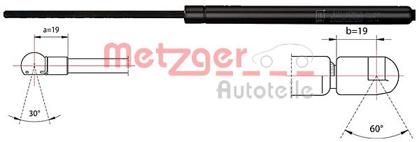 Gas Spring, boot-/cargo area - 2110485 METZGER