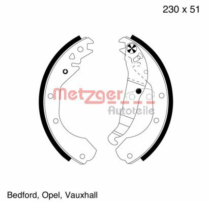 Brake Shoe Set - MG 418 METZGER