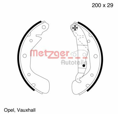 Brake Shoe Set - MG 563 METZGER
