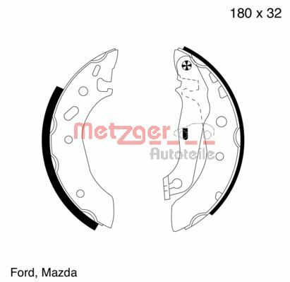 Bremsbackensatz - MG 642 METZGER
