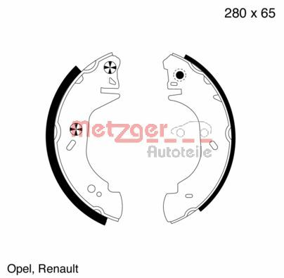 Brake Shoe Set - MG 807 METZGER
