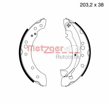Brake Shoe Set - MG 961 METZGER