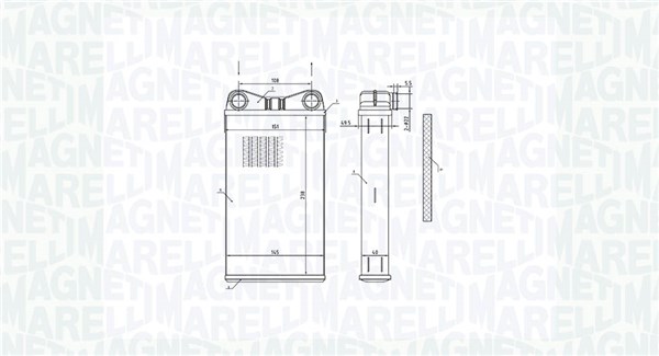 Heat Exchanger, interior heating - 350218472000 MAGNETI MARELLI