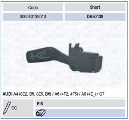 Steering Column Switch - 000050139010 MAGNETI MARELLI