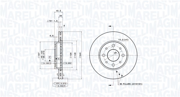 Brake Disc - 360406023700 MAGNETI MARELLI
