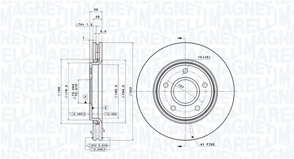 Brake Disc - 360406119601 MAGNETI MARELLI