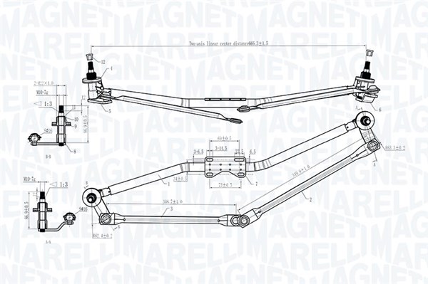 Wiper Linkage - 085570170010 MAGNETI MARELLI