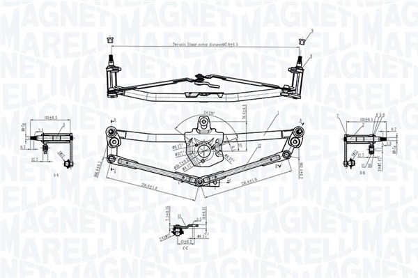 Wiper Linkage - 085570190010 MAGNETI MARELLI