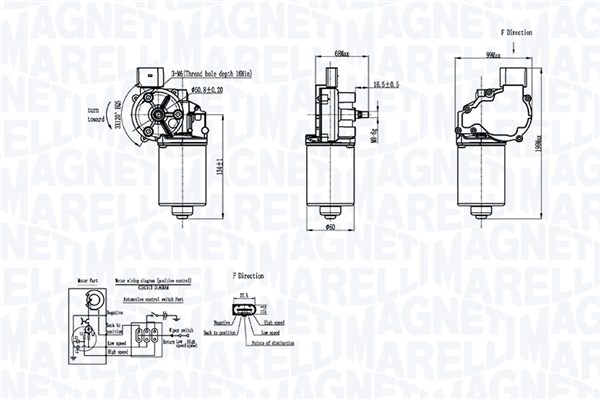 Wiper Motor - 064046206010 MAGNETI MARELLI