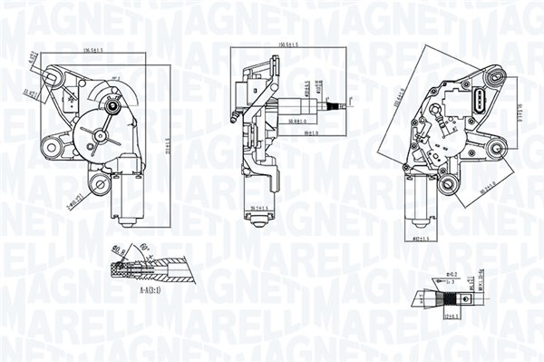 Wiper Motor - 064371100010 MAGNETI MARELLI