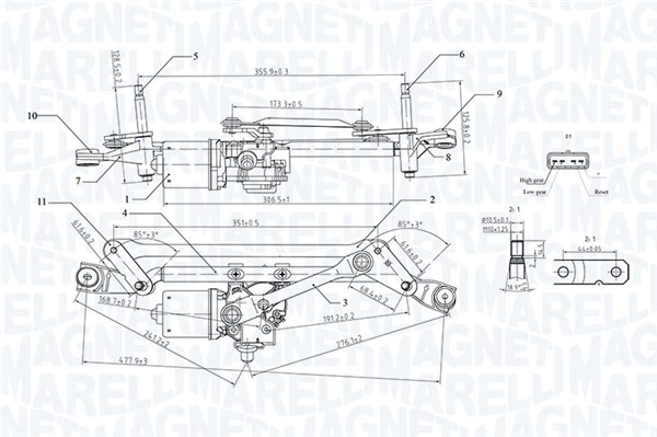 Window Wiper System - 064351736010 MAGNETI MARELLI