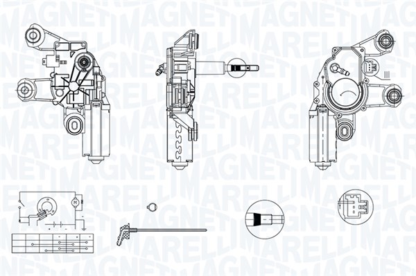 Wiper Motor - 064342008010 MAGNETI MARELLI