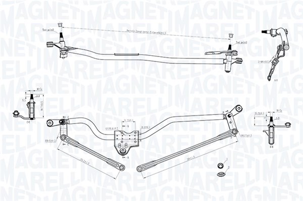 Система тяг и рычагов привода стеклоочистителя - 085570750010 MAGNETI MARELLI