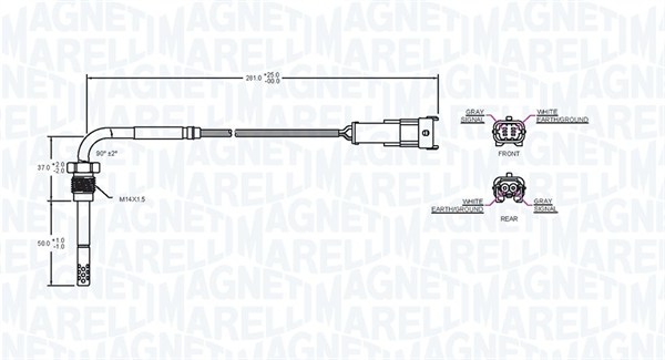 Sensore, Temperatura gas scarico - 172000047010 MAGNETI MARELLI