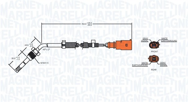 Датчик, температура выхлопных газов - 172000217010 MAGNETI MARELLI