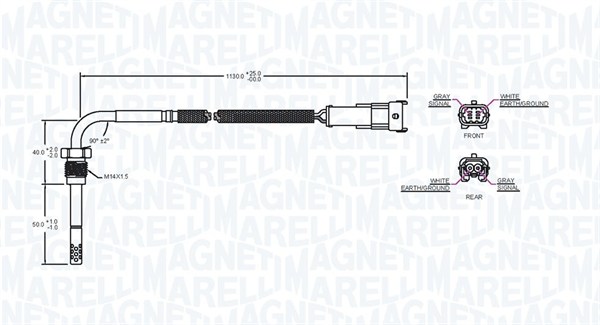Датчик, температура выхлопных газов - 172000225010 MAGNETI MARELLI