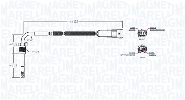 Датчик, температура выхлопных газов - 172000239010 MAGNETI MARELLI