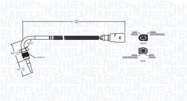 Датчик, температура выхлопных газов - 172000251010 MAGNETI MARELLI