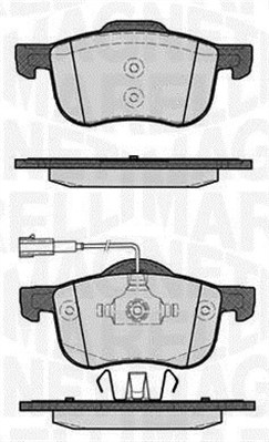 Kit pastiglie freno, Freno a disco - 363916060128 MAGNETI MARELLI