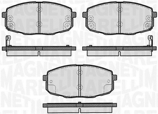 Kit pastiglie freno, Freno a disco - 363916060281 MAGNETI MARELLI