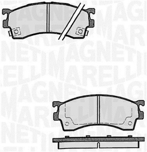 Kit pastiglie freno, Freno a disco - 363916060296 MAGNETI MARELLI