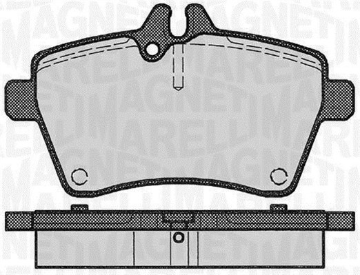 Kit pastiglie freno, Freno a disco - 363916060309 MAGNETI MARELLI