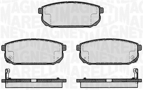Kit pastiglie freno, Freno a disco - 363916060448 MAGNETI MARELLI